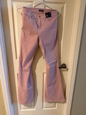 Express Blush Pink Flare Jeans